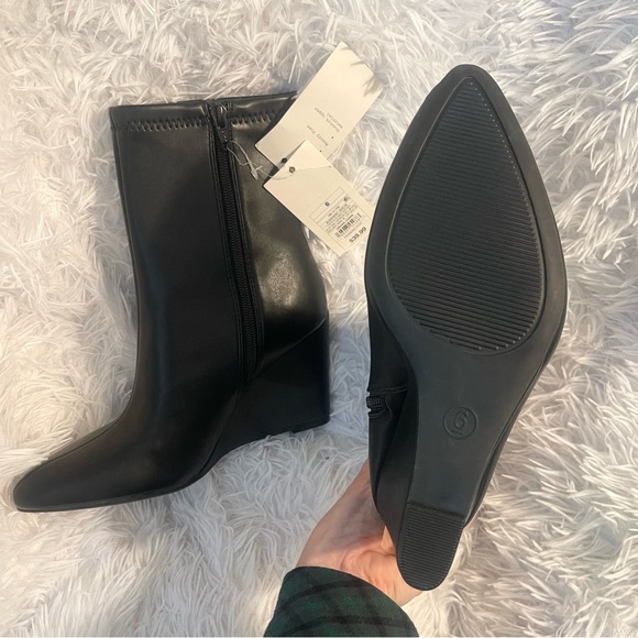 A new day target Black Wedge pointed heels chic Ankle bootie Boots - Picture 4 of 7